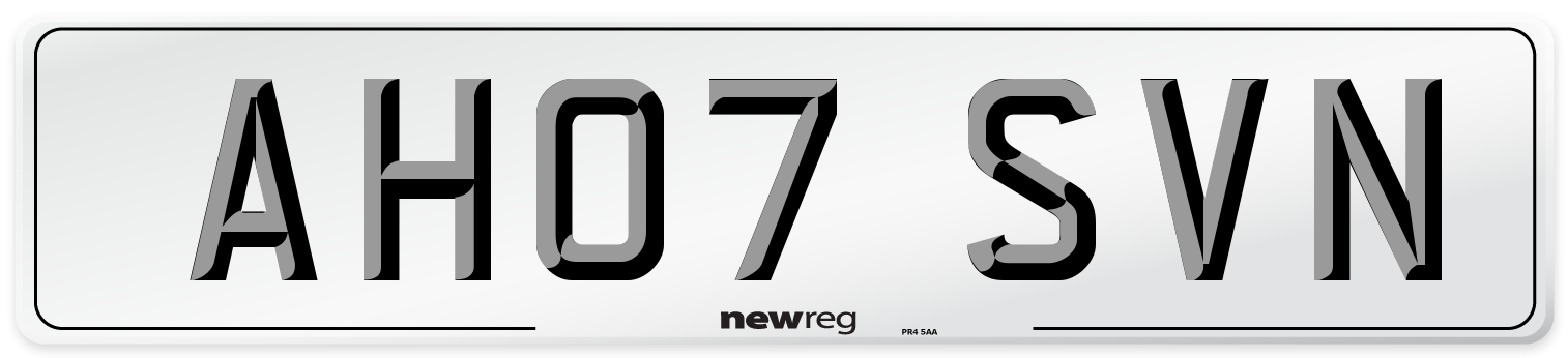 AH07 SVN Number Plate from New Reg